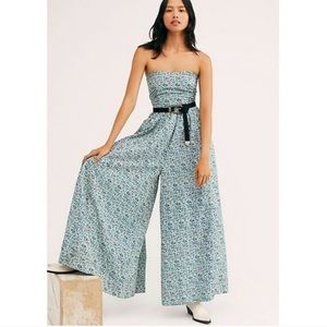 Free People Mustang Wide Leg Jumpsuit Strapless